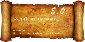 Soltész Orfeusz névjegykártya